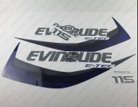 Evinrude 115HP E-tec V4 2015 White Cowl Outboard Decal Kit